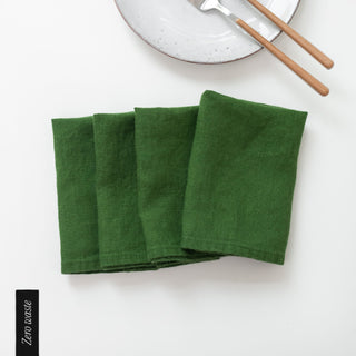 Zero Waste True Green Linen Napkins Set of 4 - Linen Tales Global 