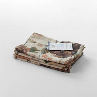 Zero Waste Vintage Roses Linen Kitchen Towels Set of 4 - Linen Tales 