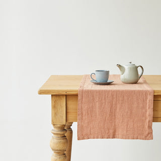 Cafe Creme Washed Linen Table Runner 