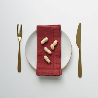 Set of 2 Red Pear Washed Linen Napkins 
