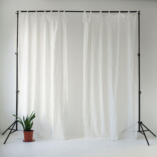 White Daytime Tie Top Curtain 