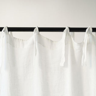 White Daytime Tie Top Curtain 