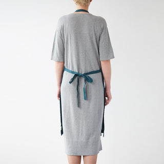 Deep Water Washed Linen Apron 2