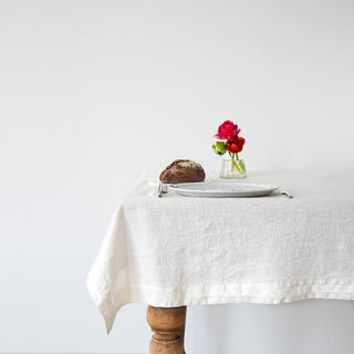 White Washed Linen Tablecloth 