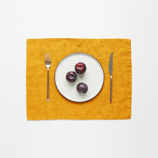 Mustard Washed Linen Placemat 