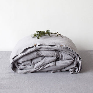 Light Grey Washed Linen Duvet Cover 