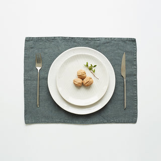 Forest Green Washed Linen Placemat 1