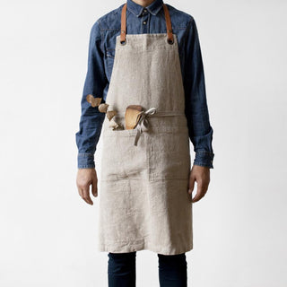 Natural Washed Linen Luxury Apron 1