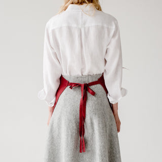 Red Pear Washed Linen Apron 