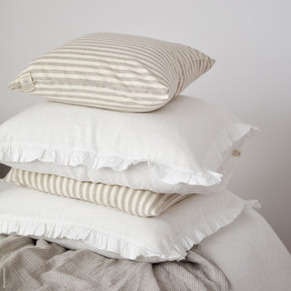 White Linen Pillowcase with Frills 2