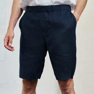 Bilberry Blue Linen Cumin Shorts 1 
