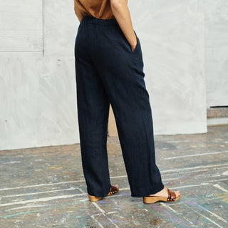 Bilberry Blue Linen Willow Trousers 2