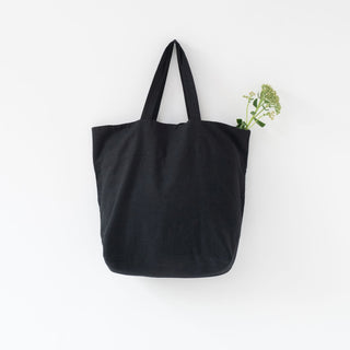 Black Big Linen Bag 