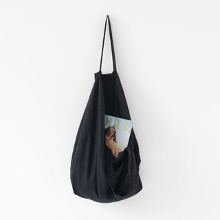 Black Big Linen Bag 