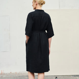 Black Linen Mulberry Dress 3
