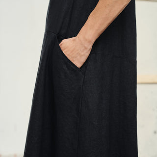 Black Linen Speedwell Dress 3