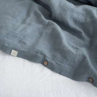 Blue Fog Washed Linen Duvet Cover Set 8