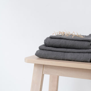Charcoal Fine Waffle Structure Towel 
