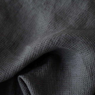 Charcoal Fine Waffle Structure Towel Close-Up View 5