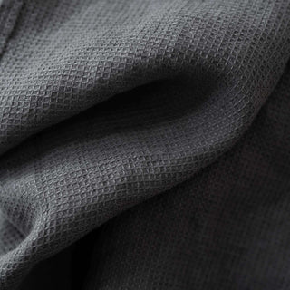 Charcoal Fine Waffle Structure Towel Close-Up 6