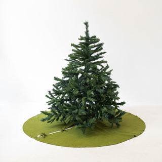 Christmas Green Linen Christmas Tree Skirt 