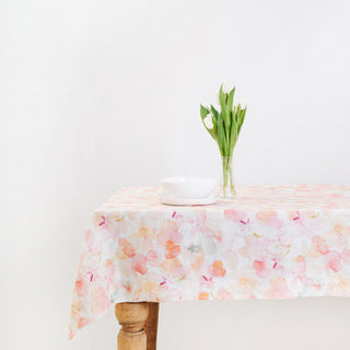 Floral Washed Linen Tablecloth 1