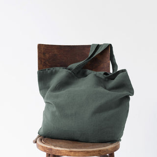 Forest Green Big Linen Bag 