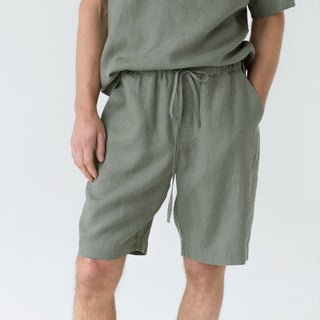 Four Leaf Clover Color Linen Fern Pyjama Shorts 5