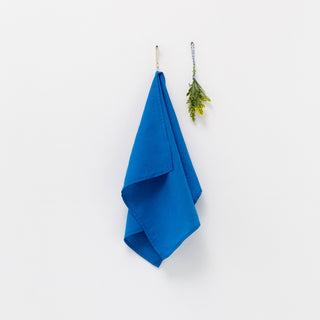 French Blue Washed Linen Tea Towel 