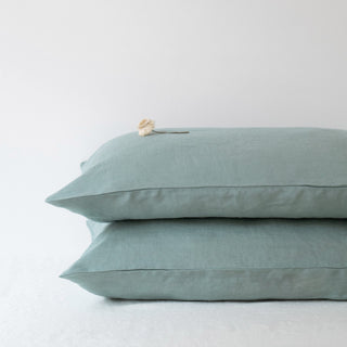 Green Milieu Washed Linen Pillowcase 