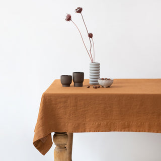 Brown Hazelnut Linen Tablecloth 
