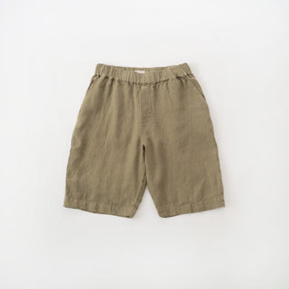 Khaki Linen Cumin Shorts 1