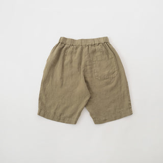 Khaki Linen Cumin Shorts 2