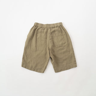 Khaki Linen Cumin Shorts 5