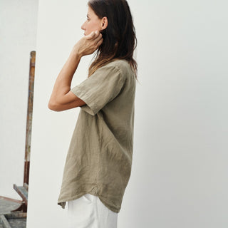 Khaki Linen Yew Shirt 2