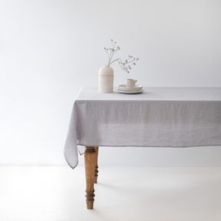 Light Grey Lightweight Linen Tablecloth 1