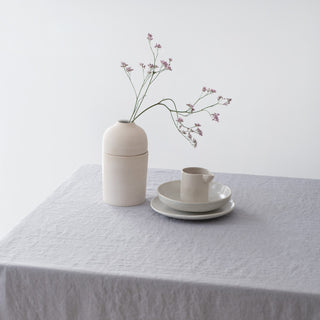 Light Grey Lightweight Linen Tablecloth 2