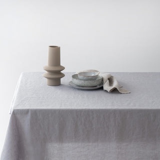 Light Grey Lightweight Linen Tablecloth 3