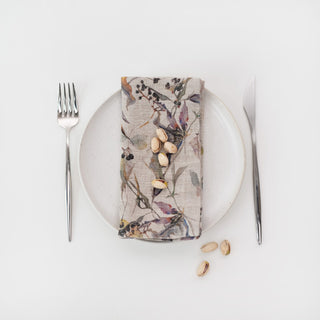 Meadow on Natural Linen Napkins Set of 2 1