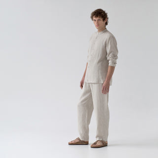 Melange Color Currant Linen Loungewear Set Side 2