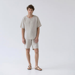 Melange Color Linen Fern Pyjama Set for Men 1