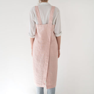 Misty Rose Washed Linen Pinafore Apron 2