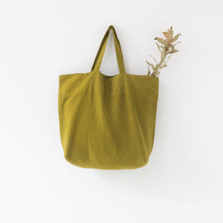 Moss Green Big Linen Bag 