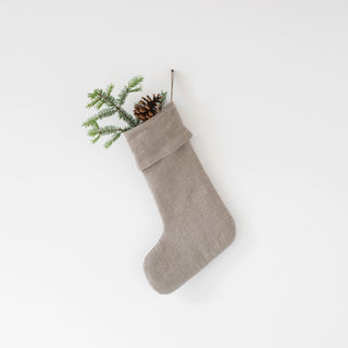 Natural Christmas Stocking with Decorations 