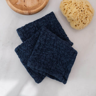 Set of 2 Navy Linen Dishcloths 3