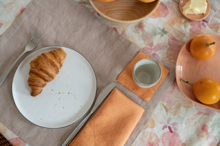 Set of 2 Tangerine Washed Linen Napkins 7