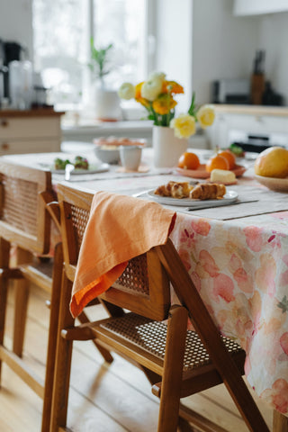 Set of 2 Tangerine Washed Linen Napkins 5