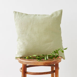 Sage Washed Linen Cushion Cover 1