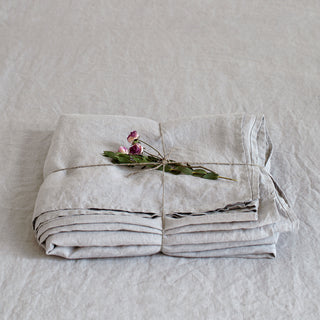 Silver Washed Linen Bed Sheet 