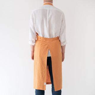 Tangerine Washed Linen Chef Apron 